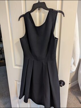 kate spade Black Sleeveless Pleated Fit-and-Flare Mini Dress